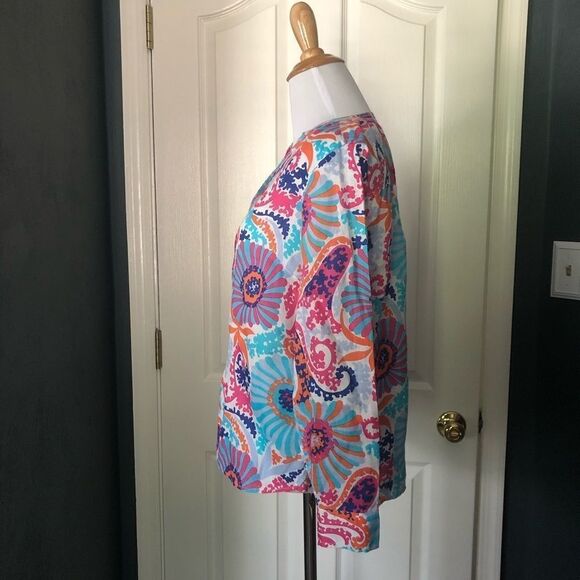 Talbots 100% Linen Floral Blouse - Picture 4 of 8